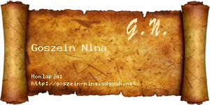 Goszein Nina névjegykártya